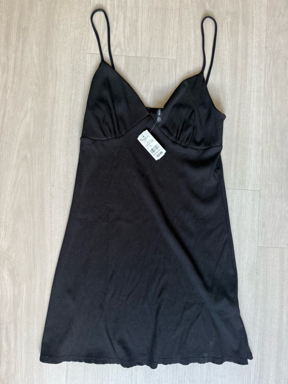 Q Black Ribbed Mini Dress